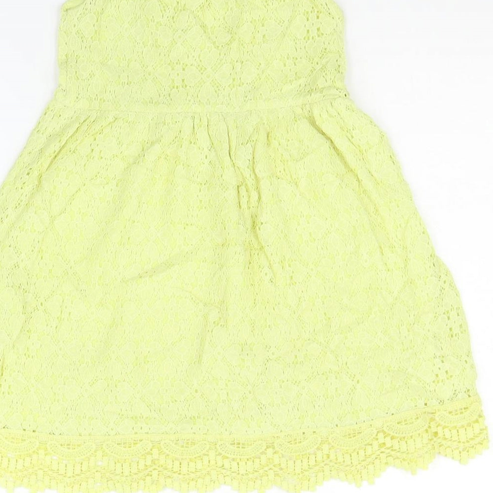 H&M Girls Yellow   Fit & Flare  Size 5-6 Years
