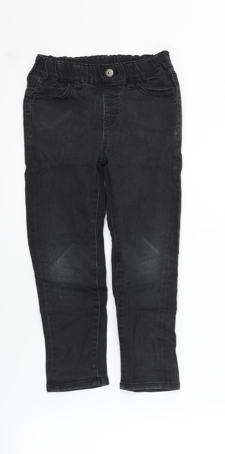 Uniqlo Boys Black Straight Jeans Size 3-4 Years