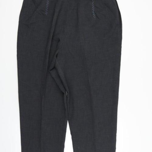 ELVI Womens Grey   Trousers  Size 36 in L28 in