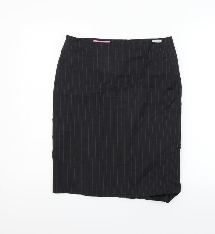 Brook Traverner Womens Black Striped  Flare Skirt Size 32 in