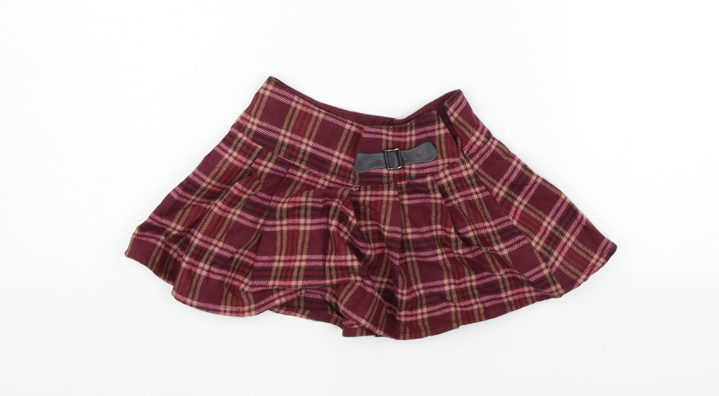 Next  Girls Red Check  Flare Skirt Size 4 Years