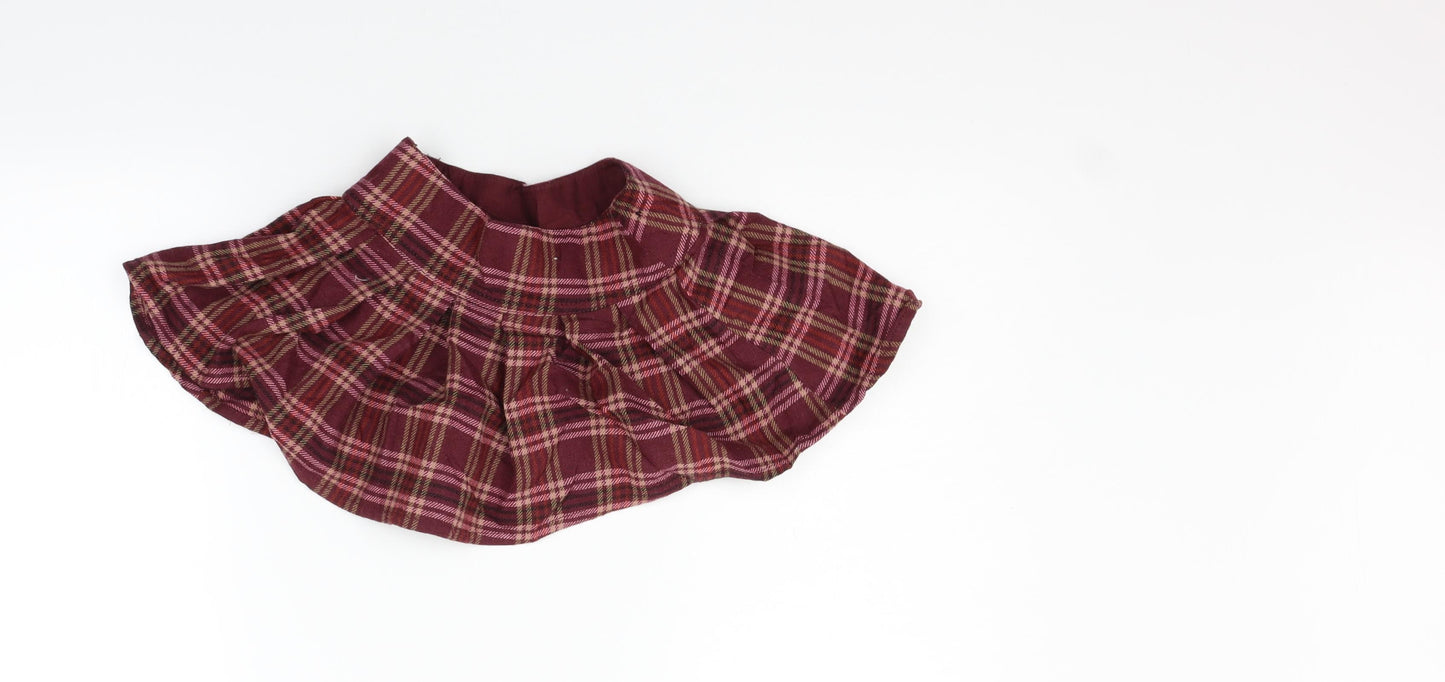 Next  Girls Red Check  Flare Skirt Size 4 Years