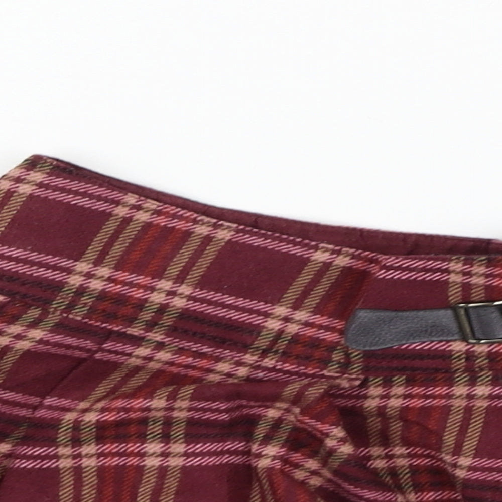 Next  Girls Red Check  Flare Skirt Size 4 Years