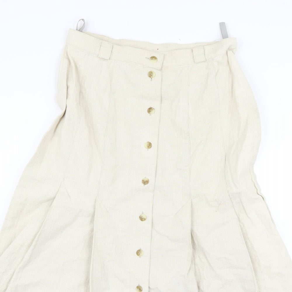 ST MICHAEL Womens Beige   Flare Skirt Size 16
