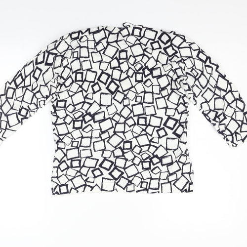 county casual Womens White Geometric  Pullover Jumper Size S
