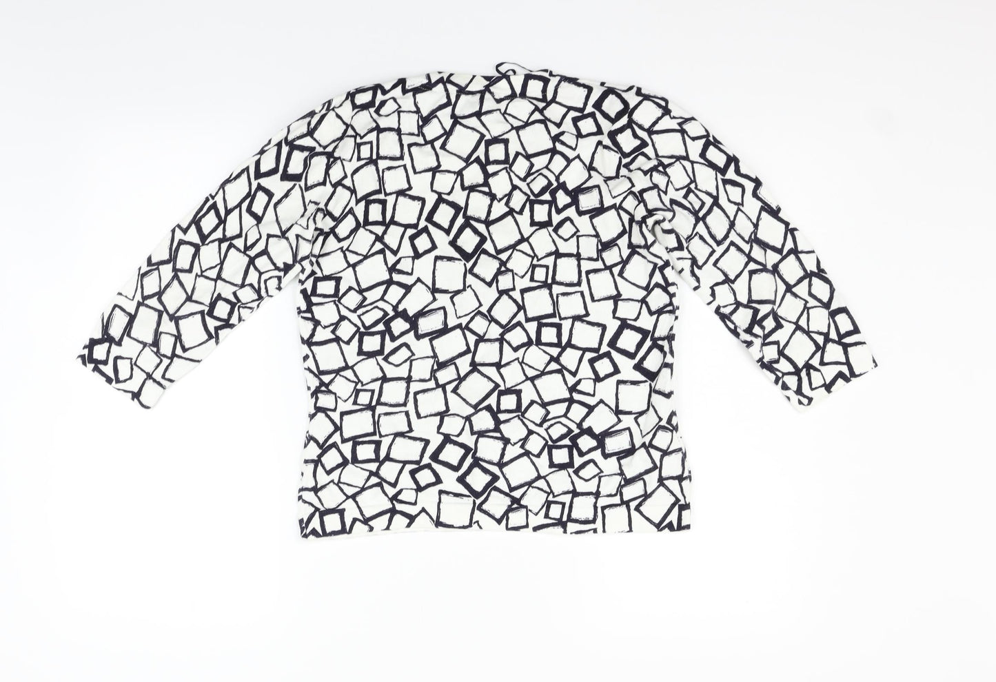 county casual Womens White Geometric  Pullover Jumper Size S