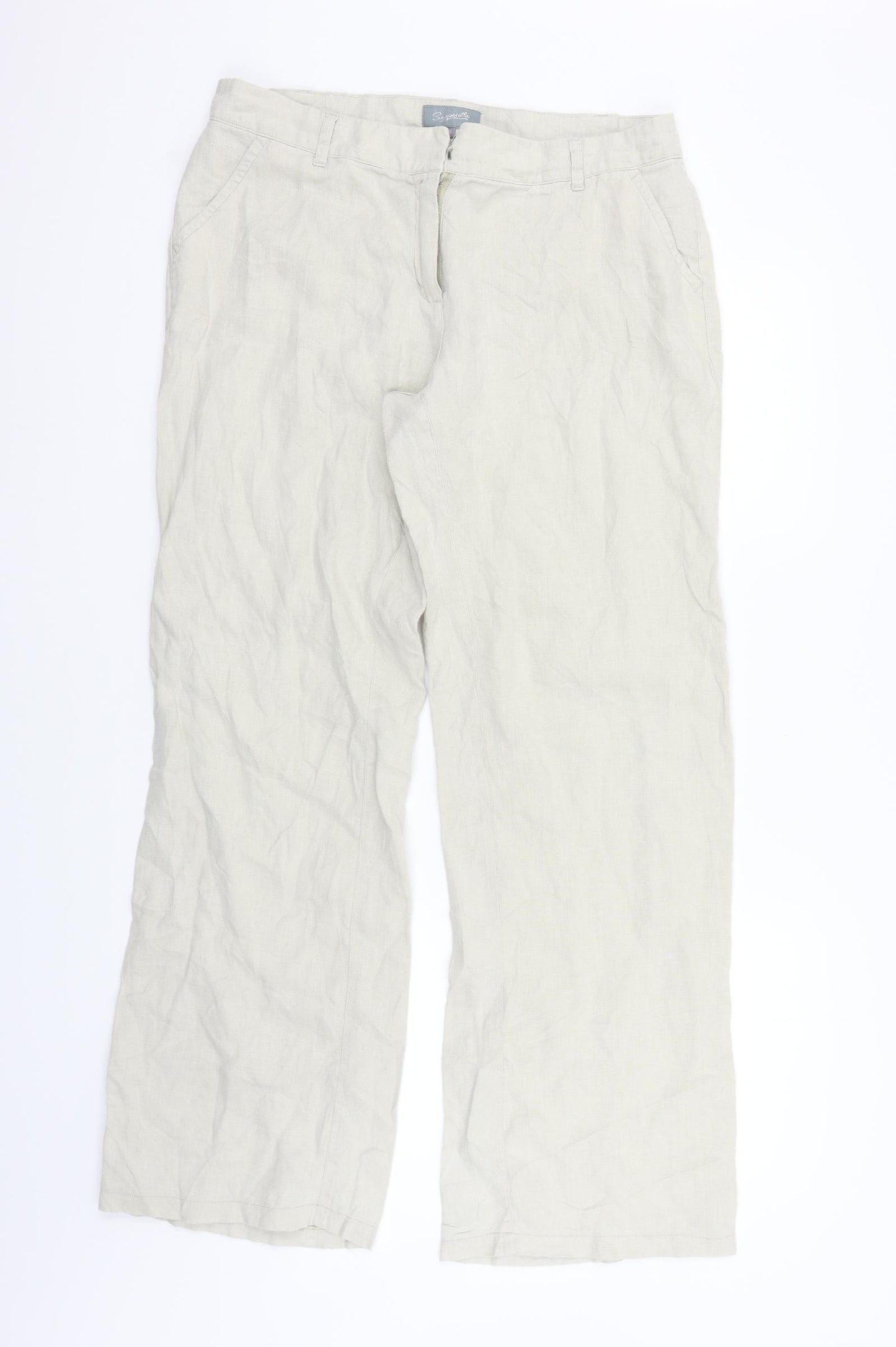 sapphire Womens Beige   Trousers  Size 14 L30 in