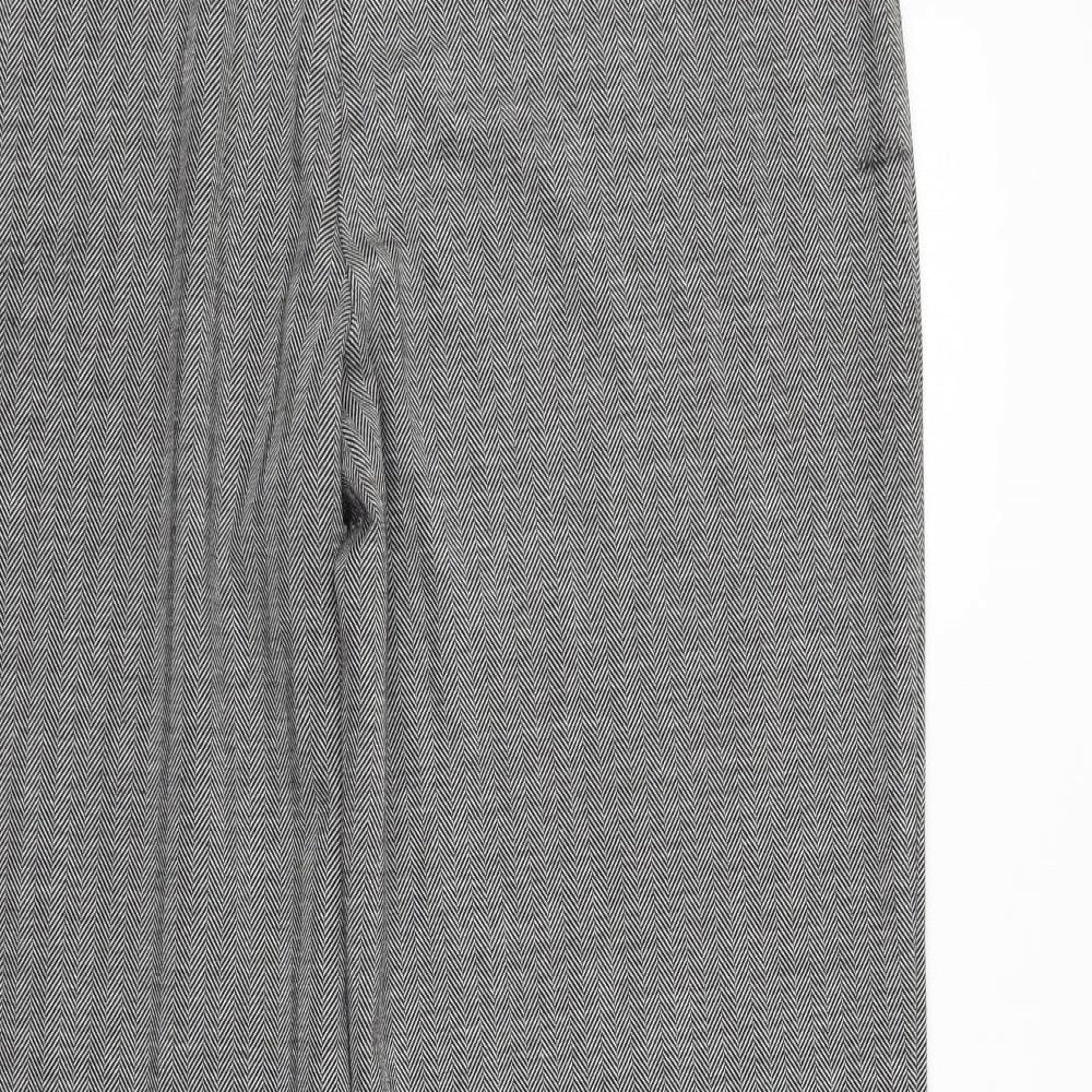 Marks and Spencer Womens Grey Geometric  Trousers  Size 18 L29 in