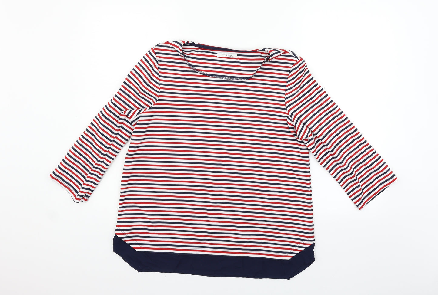 Marks and Spencer Womens Red Striped  Pullover Jumper Size 14