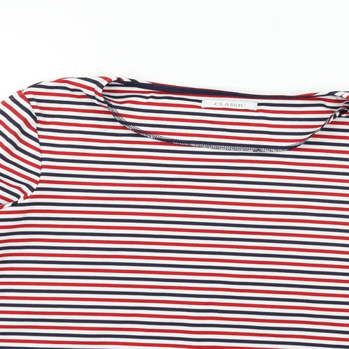 Marks and Spencer Womens Red Striped  Pullover Jumper Size 14