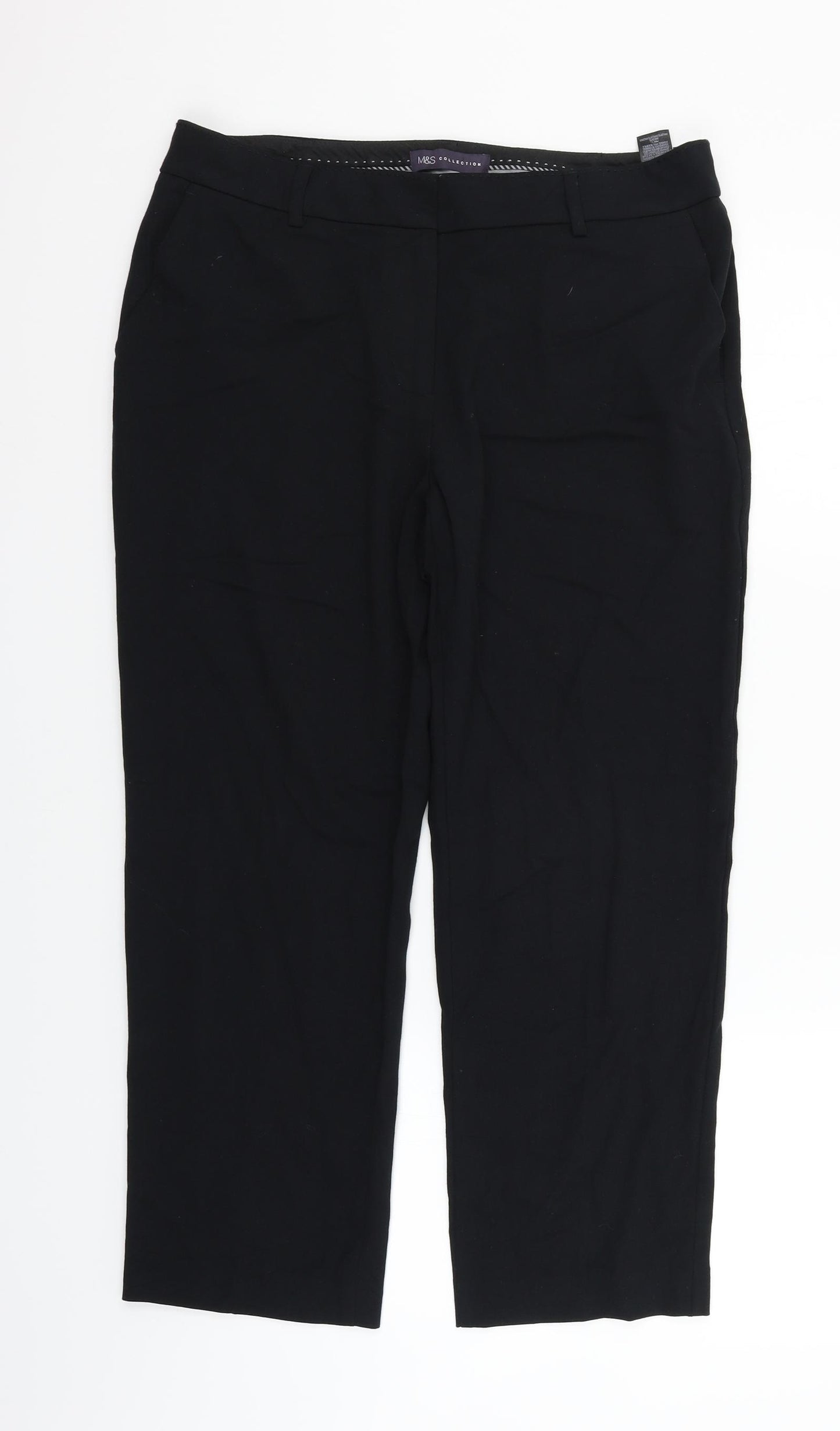 Marks and Spencer Womens Black   Trousers  Size 12 L25 in