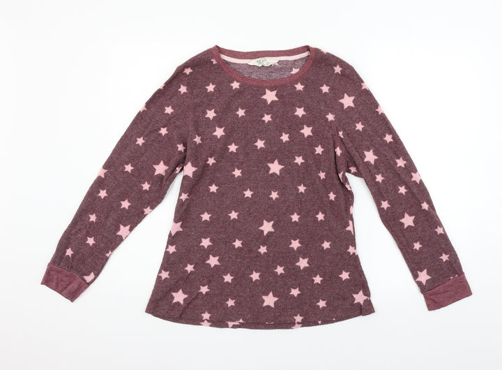 LOVE TO LOUNGE Womens Purple Geometric  Pullover Jumper Size L  - star