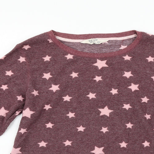 LOVE TO LOUNGE Womens Purple Geometric  Pullover Jumper Size L  - star