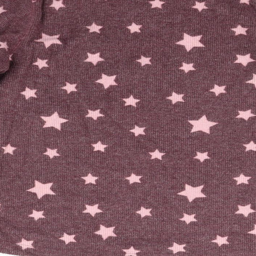 LOVE TO LOUNGE Womens Purple Geometric  Pullover Jumper Size L  - star