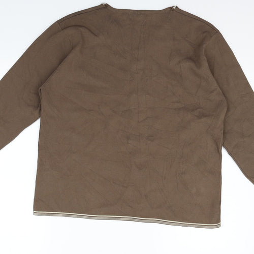 Touch Womens Brown   Basic T-Shirt Size L
