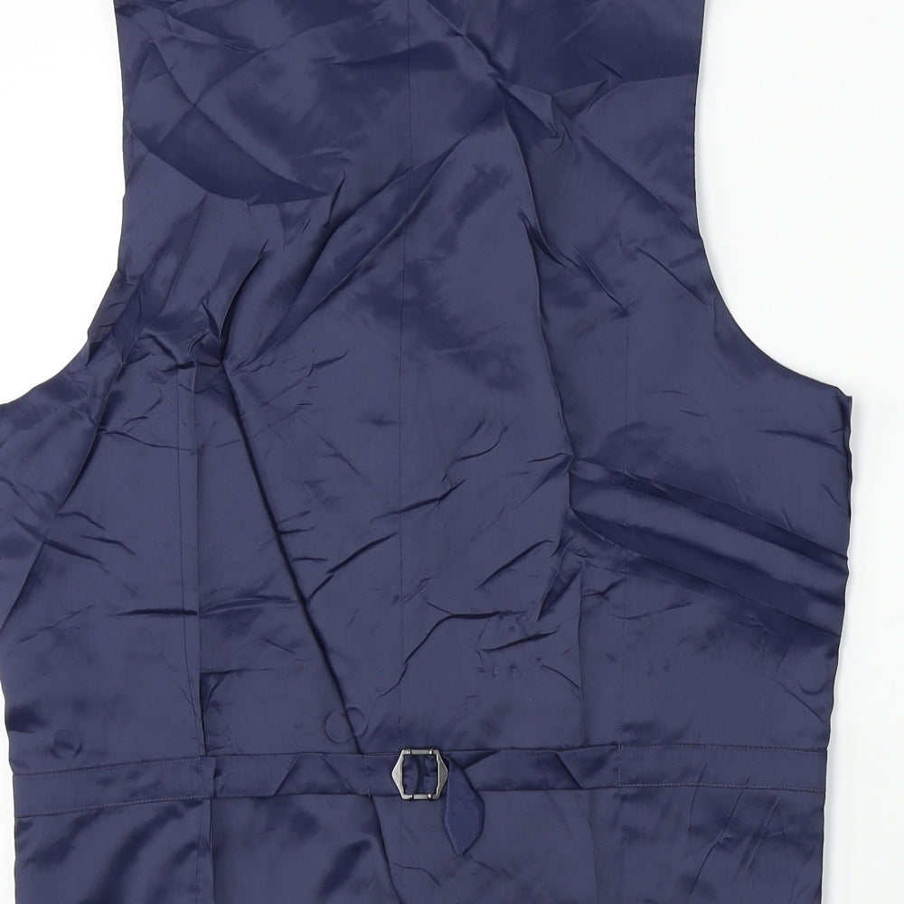 Marks and Spencer  Mens Blue   Jacket Suit Waistcoat Size 38