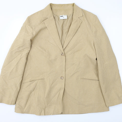 Sara Woman  Womens Beige Striped  Jacket Blazer Size 20