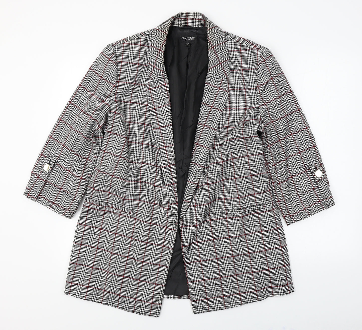 Miss Selfridge  Womens Grey Check  Jacket Blazer Size 14