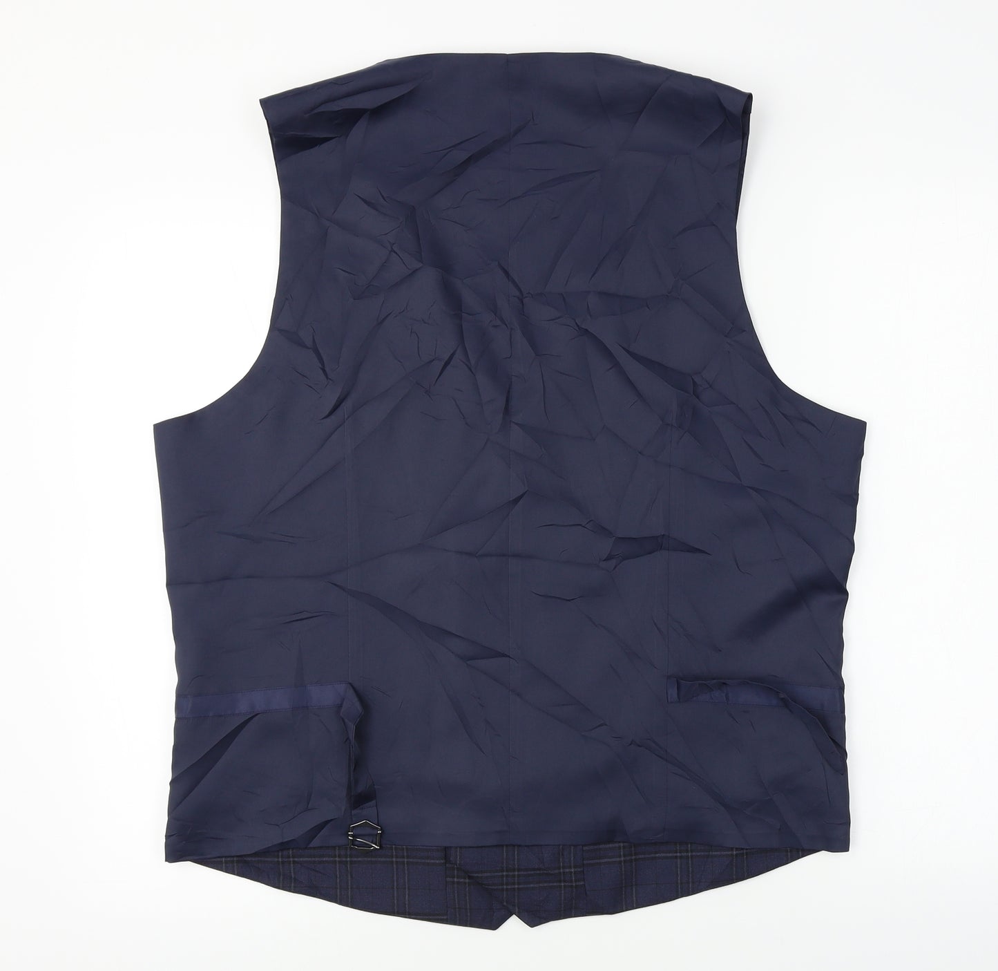 Marks and Spencer  Mens Blue Check  Jacket Suit Waistcoat Size 44