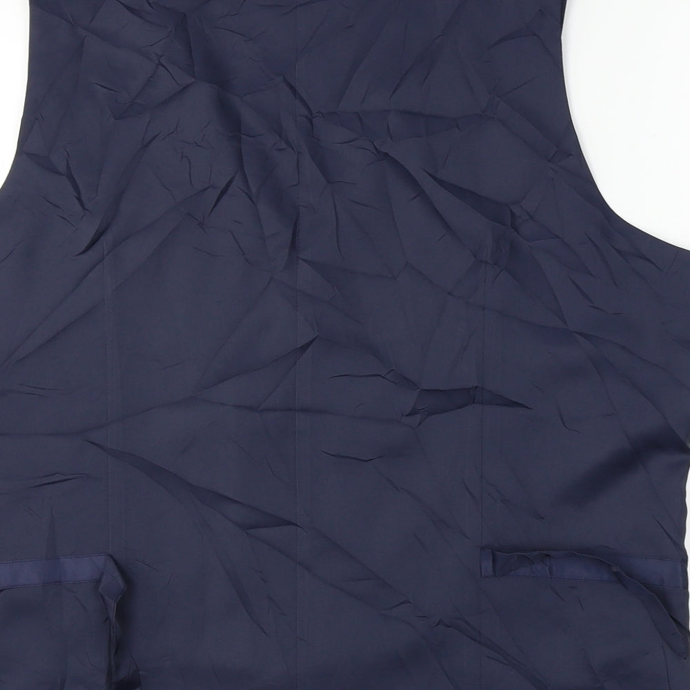 Marks and Spencer  Mens Blue Check  Jacket Suit Waistcoat Size 44