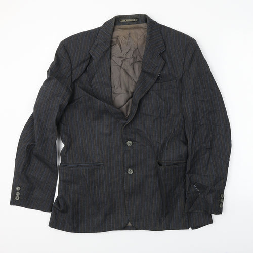 Preworn Mens Grey Striped  Jacket Blazer Size 38