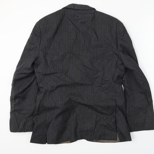 Preworn Mens Grey Striped  Jacket Blazer Size 38
