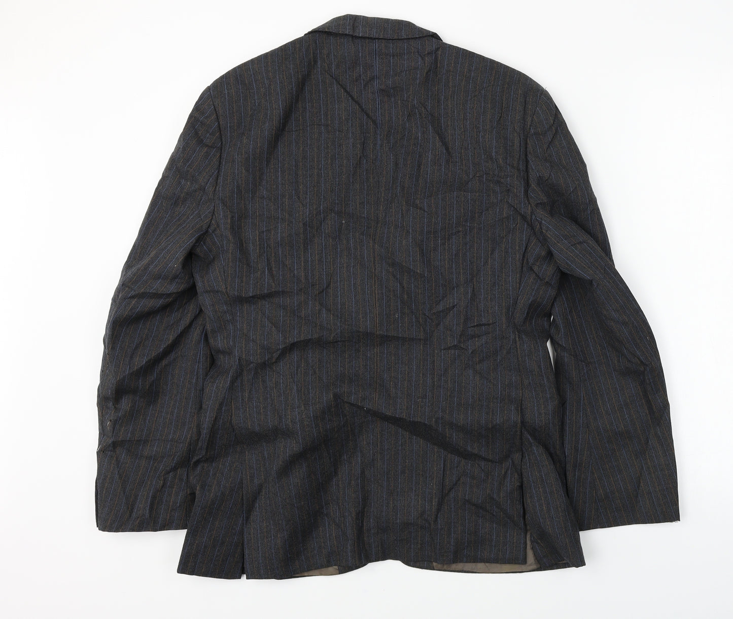 Preworn Mens Grey Striped  Jacket Blazer Size 38