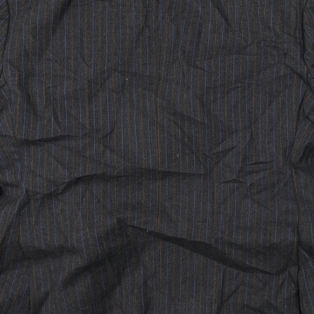 Preworn Mens Grey Striped  Jacket Blazer Size 38