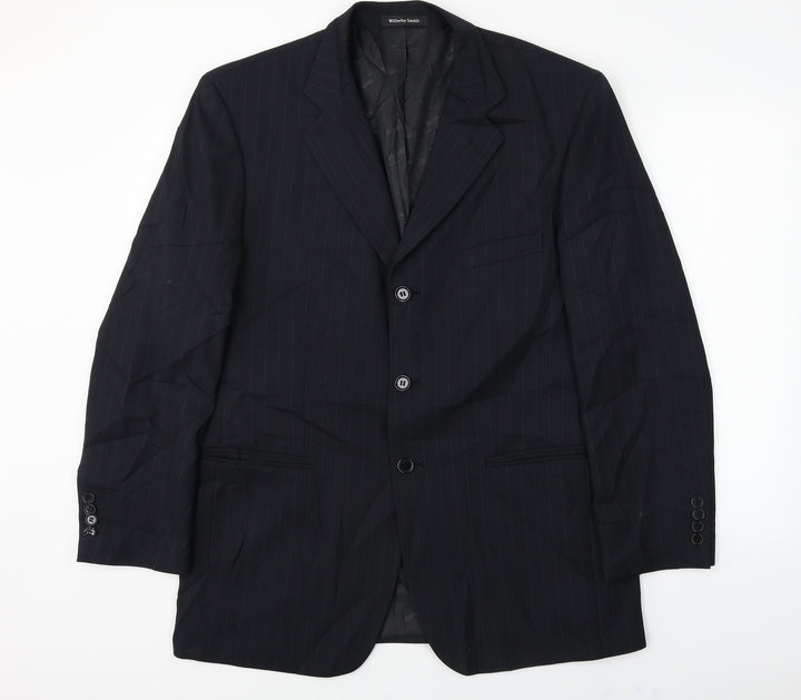 Willerby Smith  Mens Black Striped  Jacket Blazer Size 40