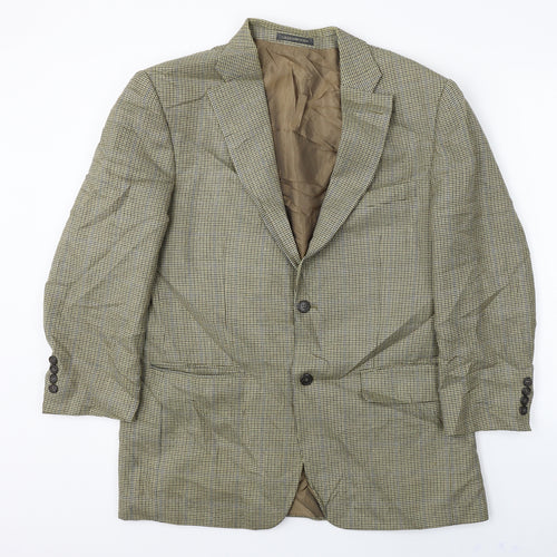 GREENWOODS  Mens Brown Check  Jacket Blazer Size 42