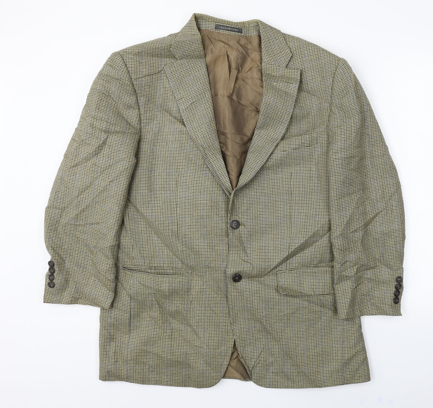 GREENWOODS  Mens Brown Check  Jacket Blazer Size 42