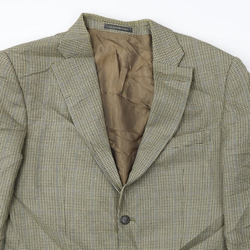 GREENWOODS  Mens Brown Check  Jacket Blazer Size 42