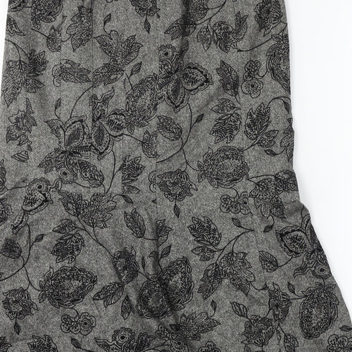 Precis  Womens Grey Floral  A-Line Skirt Size 30 in