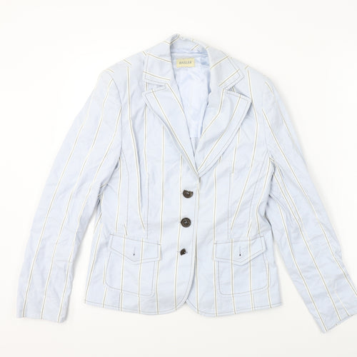 Basler  Womens Blue Striped  Jacket Blazer Size 10