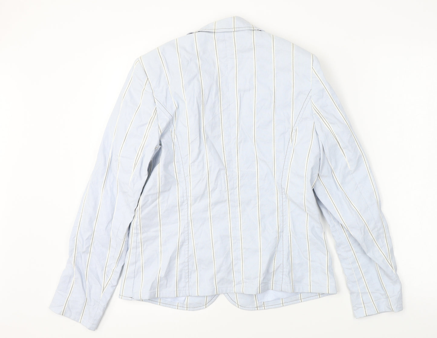 Basler  Womens Blue Striped  Jacket Blazer Size 10