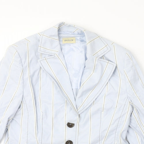 Basler  Womens Blue Striped  Jacket Blazer Size 10