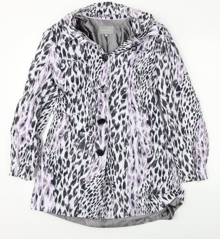 Marks and Spencer Womens White Animal Print Jacket Coat Size 12