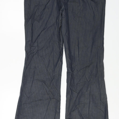 Wallis  Womens Grey Striped  Trousers  Size 14 L27 in