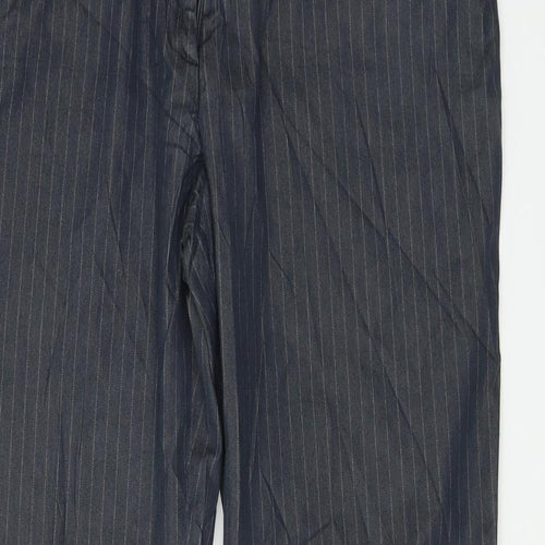 Wallis  Womens Grey Striped  Trousers  Size 14 L27 in