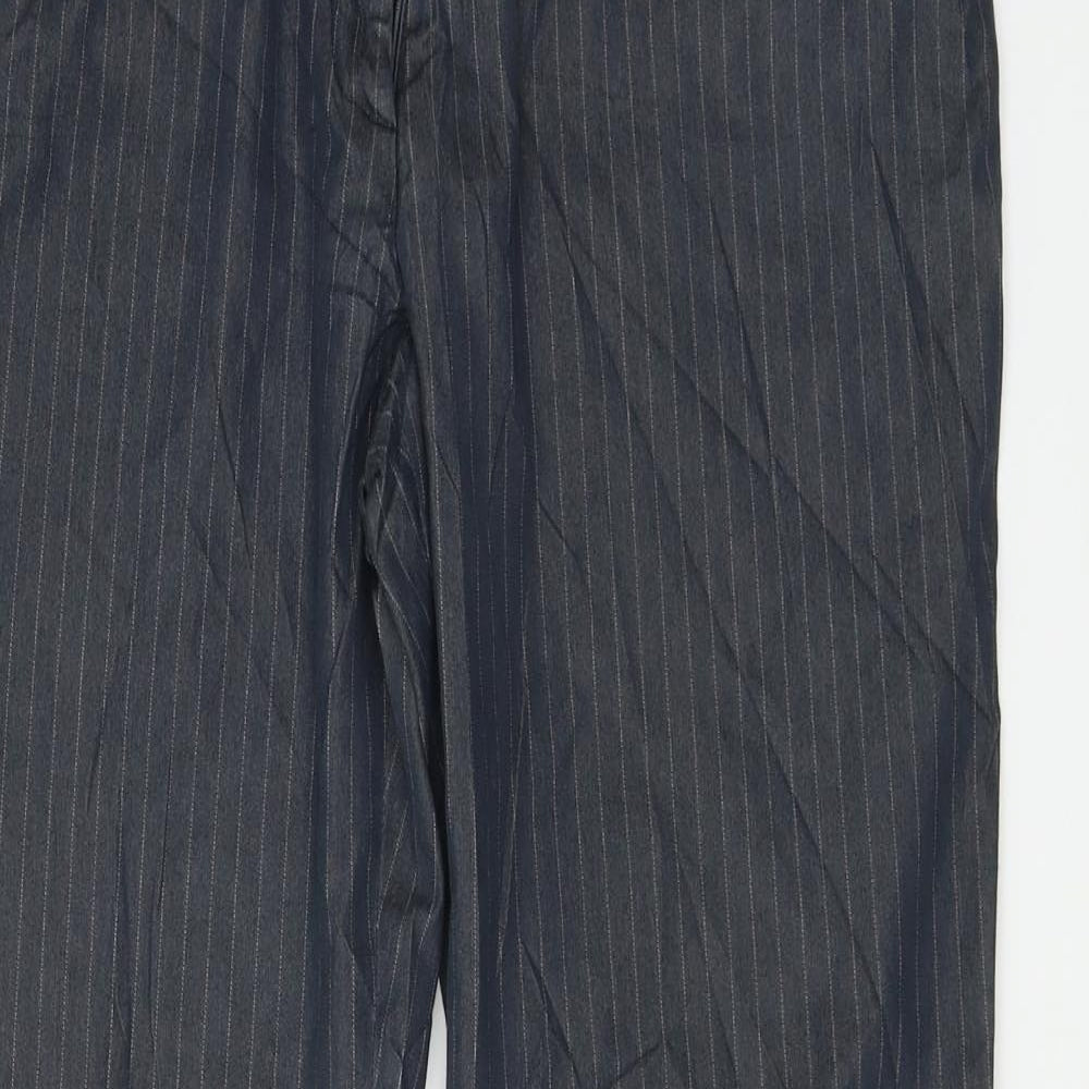 Wallis  Womens Grey Striped  Trousers  Size 14 L27 in