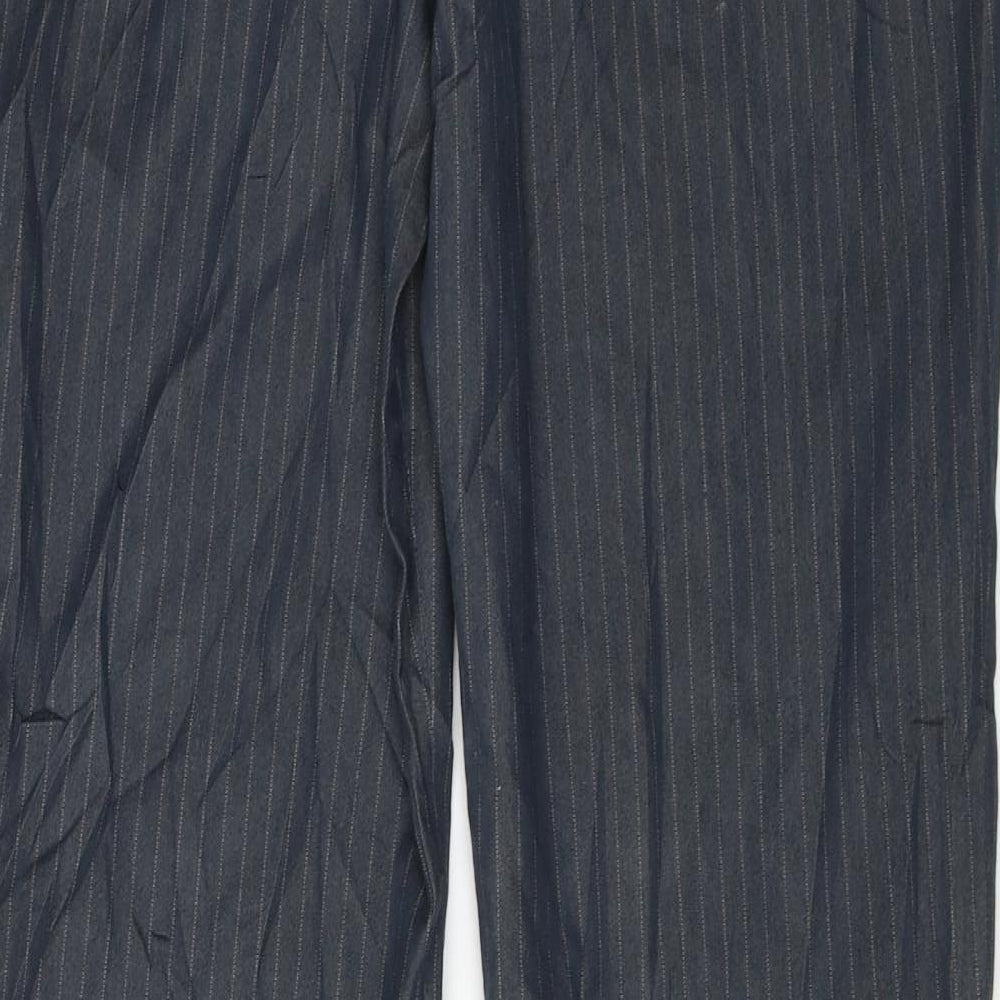 Wallis  Womens Grey Striped  Trousers  Size 14 L27 in