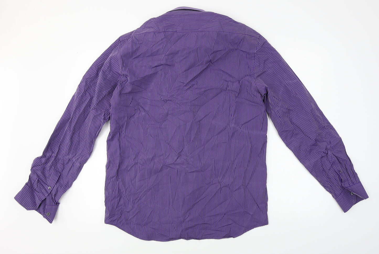 Autograph  Mens Purple Striped   Dress Shirt Size 16.5