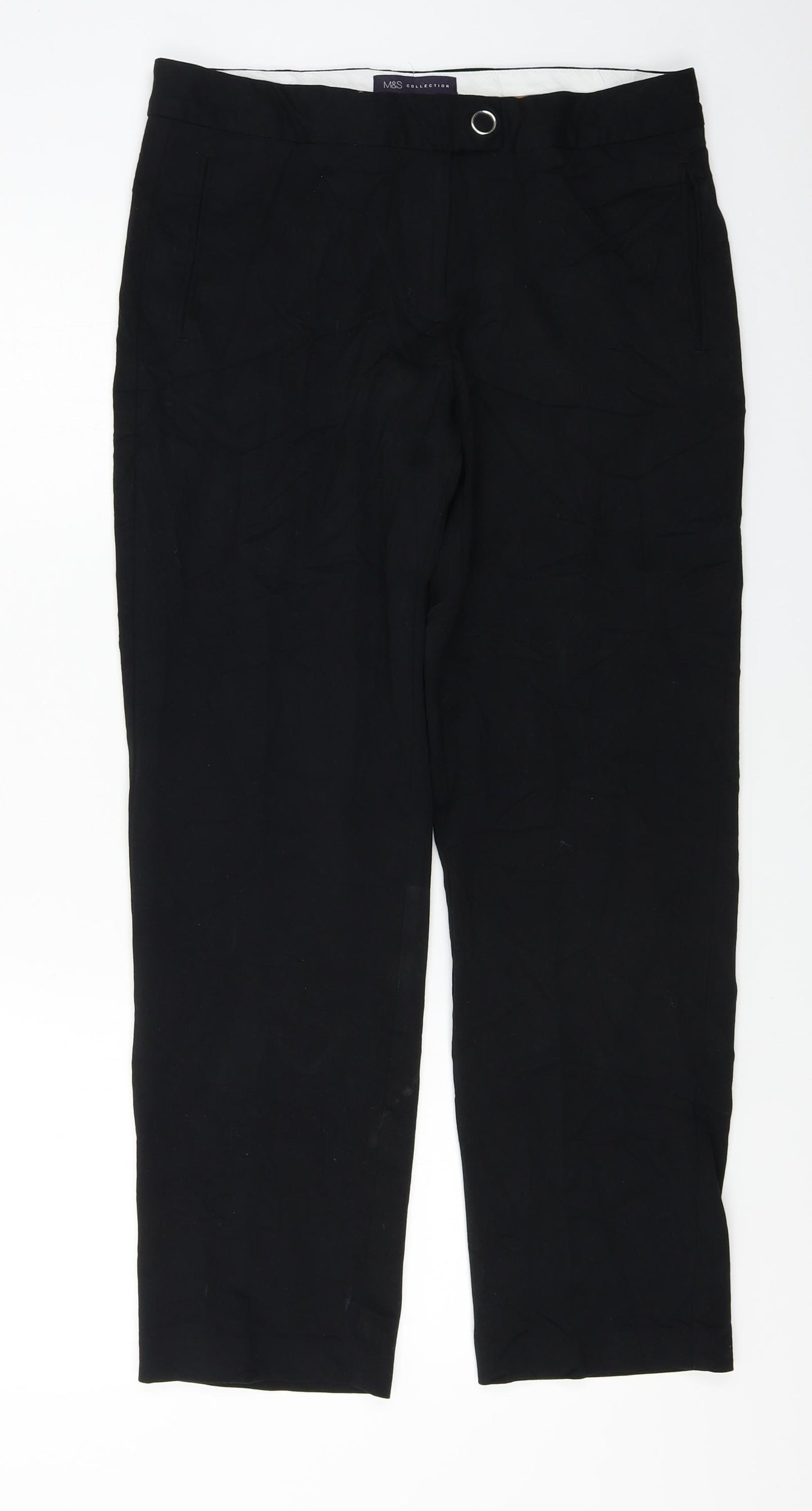 Marks and Spencer  Womens Black   Trousers  Size 12 L25 in