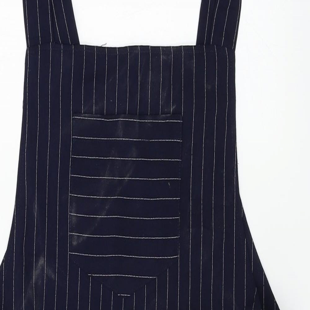 Papaya Womens Blue Striped  Dungaree One-Piece Size 14