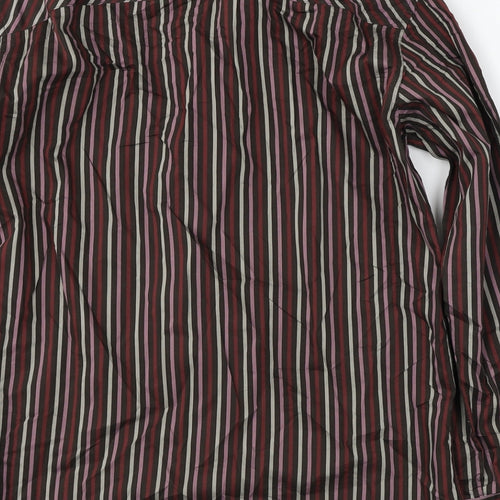Marks and Spencer Mens Brown Striped   Button-Up Size M