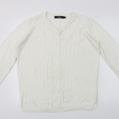 ISLE    Womens White   Pullover Jumper Size S
