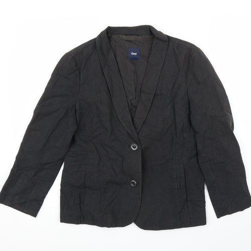 Gap Womens Grey Striped  Jacket Blazer Size 12