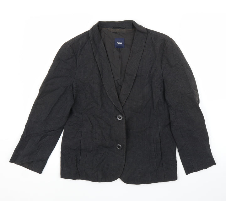 Gap Womens Grey Striped Jacket Blazer Size 12