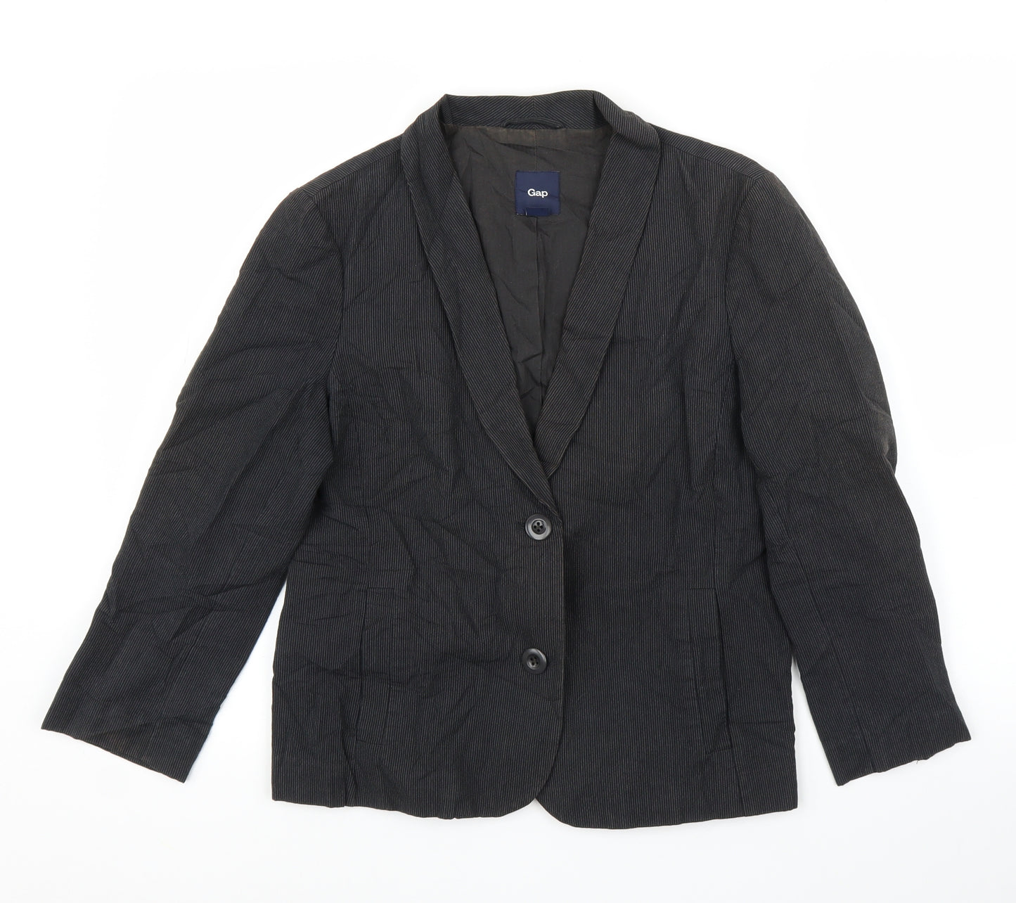 Gap Womens Grey Striped  Jacket Blazer Size 12