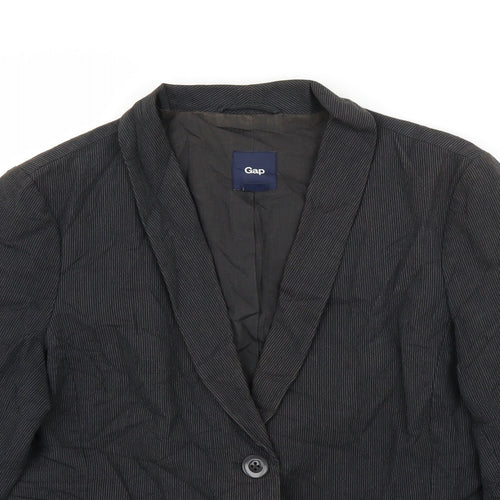 Gap Womens Grey Striped  Jacket Blazer Size 12